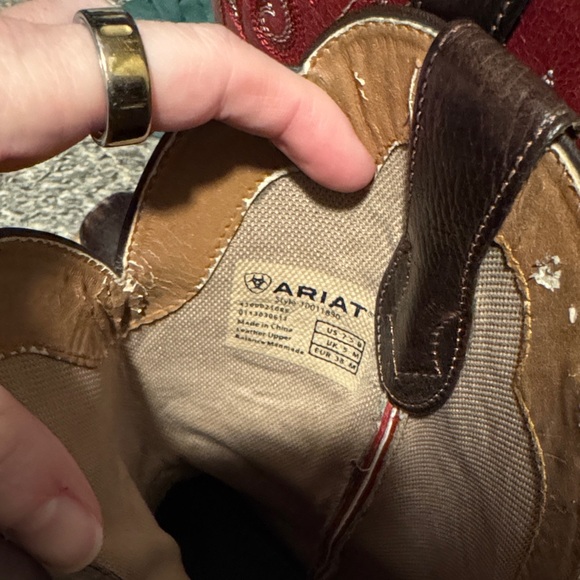 Ariat Red and Brown Heeled Boots - Picture 4 of 5